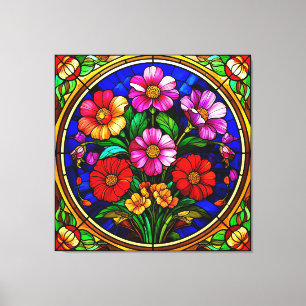 Impressão Em Tela Motivo Floral e Flores Vibrantes
