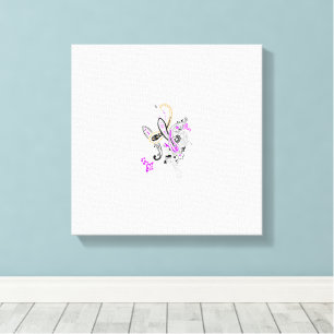 Impressão Em Tela Motivo Floral Paisley – Boho Branco Roxo Laranja