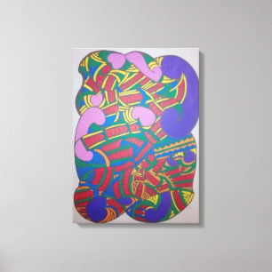 Impressão Em Tela motivo Maori kowhaiwhai abstrato