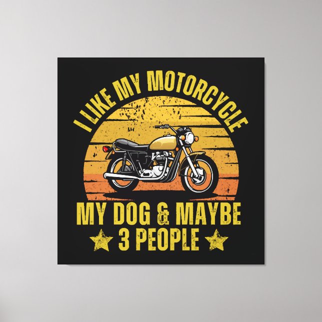 Impressão Em Tela Moto de Cachorro (Frente)
