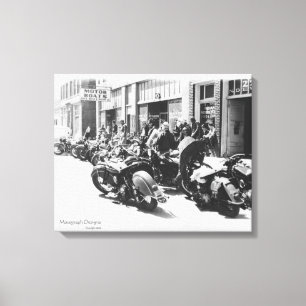 Impressão Em Tela Motocicleta "Street Rally" Wall Art de 1940