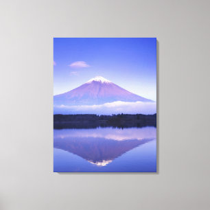 Impressão Em Tela Mt. Fuji com Nuvem Lenticular, Lago Motosu,