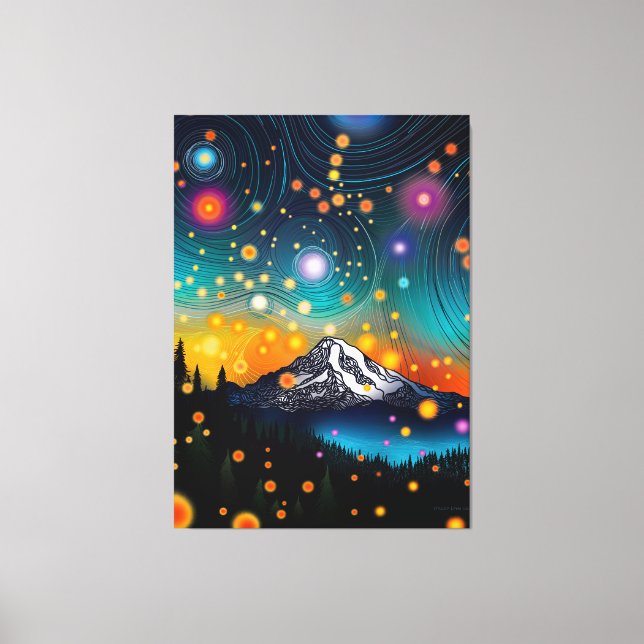 Impressão Em Tela Mt. Rainier Starry Sky (Frente)