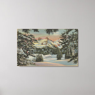 Impressão Em Tela Mt. Rainier, WA - Paraíso no Intervalo de Tatoosh