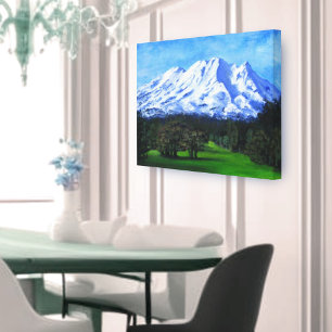 Impressão Em Tela MT RUAPEHU, NZ, Pastagens das Montanhas Snowy