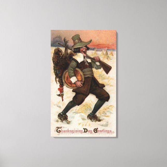 Impressão Em Tela Muito Feliz Hunter Turquia (Frente)