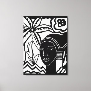 Impressão Em Tela mulher africana, abstrato, arte negra