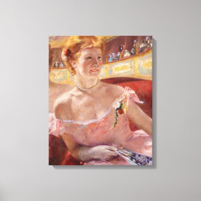 Impressão Em Tela Mulher americana com um colar de pérolas e vestido (Frente)