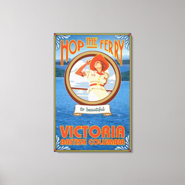 Impressão Em Tela Mulher Andando Ferry - Victoria, BC Canadá (Frente)