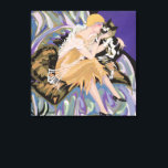 Impressão Em Tela Mulher Art Déco Vintage com Gato por S. Chompre<br><div class="desc">Arte de ilustração vintage art déco imagem da vida diária apresentando uma mulher elegante vestindo um vestido flapper sentada em um sofá com seu gato de estimação. Mulher com Gato por S. Chompre. "Femmes Modernes, 1926" por S. Chompré é uma série de ilustrações com mulheres contemporâneas da década de 1920...</div>
