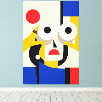 Impressão Em Tela Mulher Bauhaus Binóculos Olhando para Frente Arte