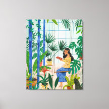 Mulher botânica plantas verdes