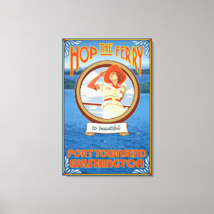 Impressão Em Tela Mulher Caminhando Ferry - Port Townsend Washington