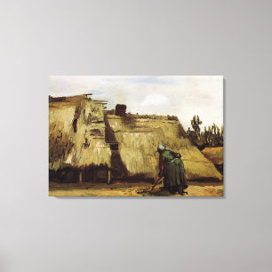 Impressão Em Tela Mulher camponesa cavando na frente de seu algodão