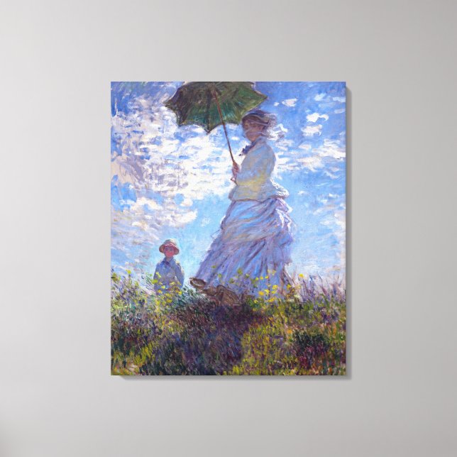 Impressão Em Tela Mulher com Parasol Claude Monet Fine Art (Frente)