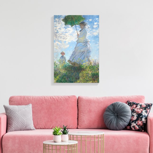 Impressão Em Tela Mulher com um Guarda-Sol por Claude Monet (Insitu(Sala de estar))