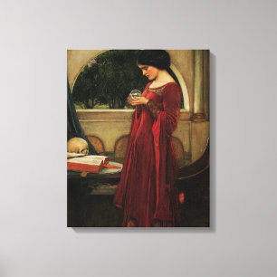 Impressão Em Tela Mulher da Bola de Cristal Pintura de Waterhouse