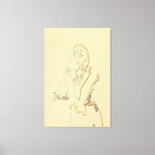 Impressão Em Tela Mulher dançante de arte em linhagem negra