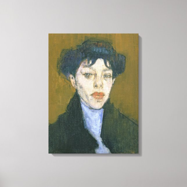 Impressão Em Tela Mulher de Blue Scarf, c.1912 (óleo na canvas) (Frente)