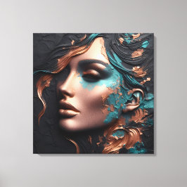 Impressão Em Tela Mulher de Cobre - Criação de IA