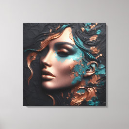 Impressão Em Tela Mulher de Cobre - Criação de IA