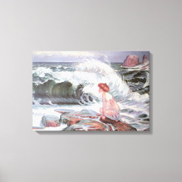 Impressão Em Tela Mulher e a Onda pela Praia (Frantisek Kupka)