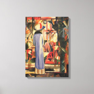 Impressão Em Tela Mulher em frente a uma janela de Compro por August