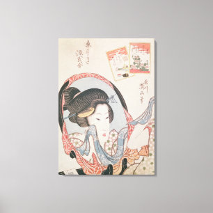 Impressão Em Tela Mulher em seu espelho, c.1830 publicado