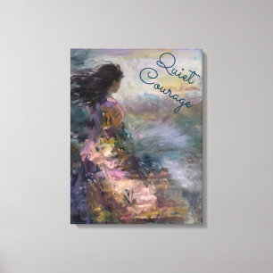 Impressão Em Tela Mulher Etérea Inspiradora Impressionista Pastel