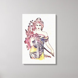 Impressão Em Tela Mulher florida