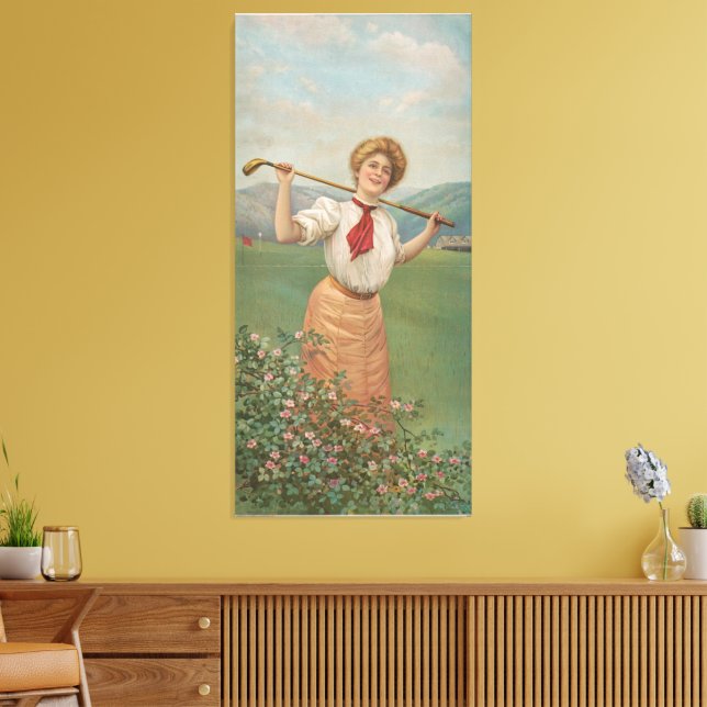 Impressão Em Tela Mulher joga golfe (Insitu(Sala de estar))