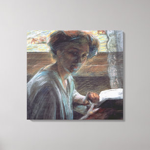 Impressão Em Tela Mulher Leitura, 1909 (óleo em canvas)