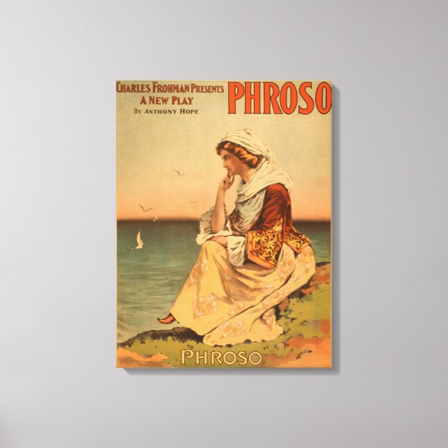 Impressão Em Tela Mulher Phroso na Poster do Teatro de Praia (Frente)