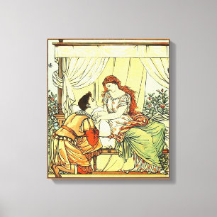 Impressão Em Tela Mulher romântica do homem do vintage que guardara