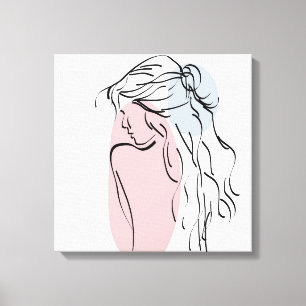 Impressão Em Tela Mulher Senhora Menina-desenho