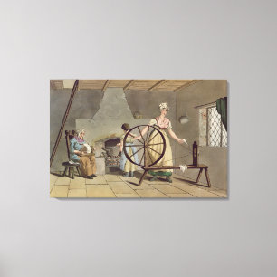 Impressão Em Tela Mulher Spinning, de "Costume de Yorkshire"