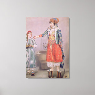 Impressão Em Tela Mulher turca com seu servo