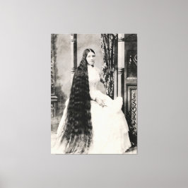 Impressão Em Tela Mulher Vitoriana com Cabelo Longo