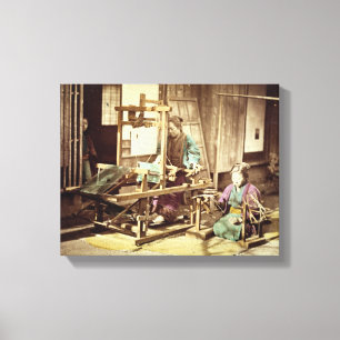 Impressão Em Tela Mulheres japonesas que tecem, c.1890 (phot