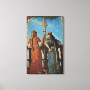 Impressão Em Tela Mulheres judaicas no balcão, Argel, 1849