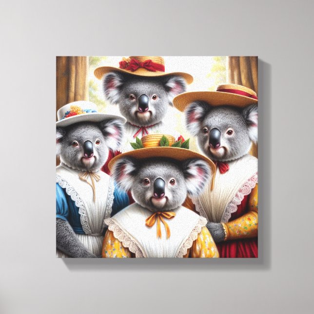 Impressão Em Tela Mulheres Pequenas Koala (Frente)
