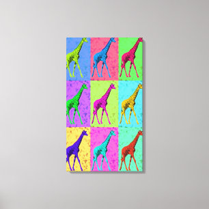 Impressão Em Tela Multi-Cor de passeio do girafa de Popart do pop