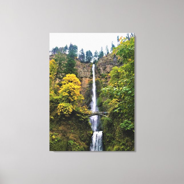 Impressão Em Tela Multnomah Falls, Columbia River Gorge, Oregon (Frente)