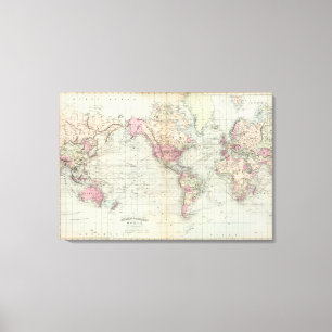 Impressão Em Tela Mundo, a projeção de Mercator 2
