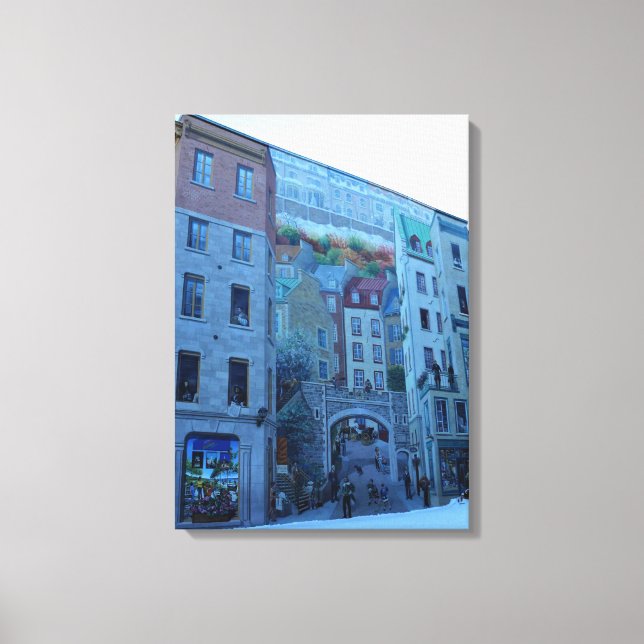 Impressão Em Tela Mural em Cidade Velha de Quebec, Quebec, Canadá (Frente)