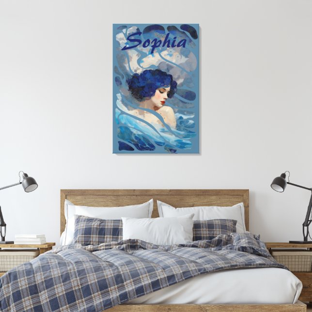 Impressão Em Tela Murmurios da Deusa do Oceano (Insitu(Quarto))