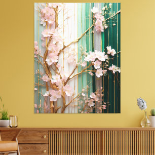 Impressão Em Tela Muro Blooming Cherry Blossoms