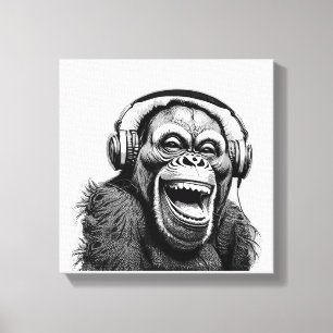 Impressão Em Tela Music Ape