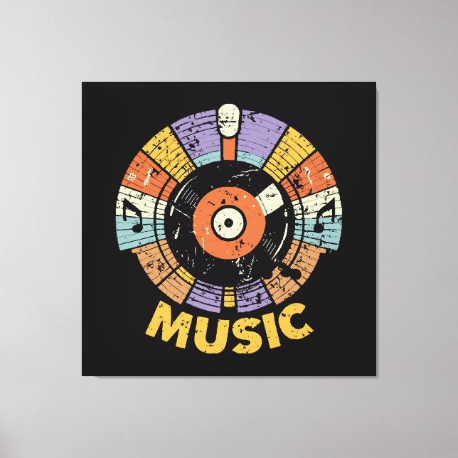 Impressão Em Tela música clássica retrô (Frente)