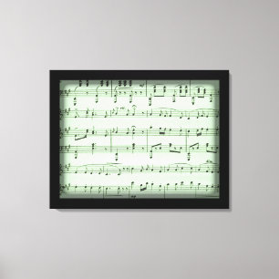 Impressão Em Tela Música em folha verde
